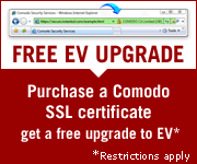 Actualizaci&oacute;n Gratis a EV SSL con la compra de cualquier certificado Comodo Instant SSL